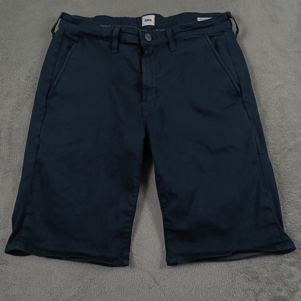 Edwin Otis Short Chino Shorts‎ Mens 30 Blue Made USA Casual Summer Classic